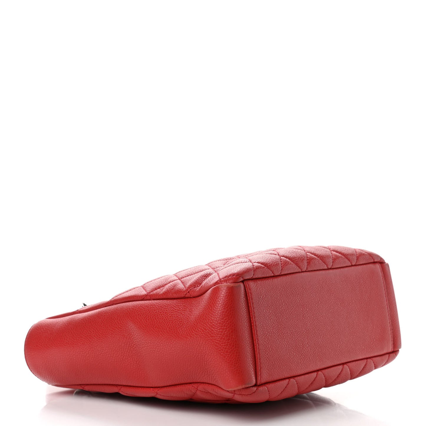 Caviar Quilted Petit Shopping Tote PST Red