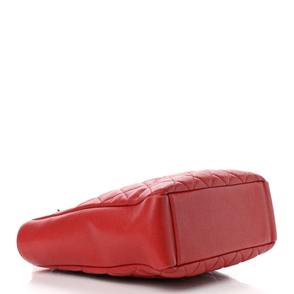 Chanel Caviar Quilted Petit Shopping Tote PST Red 4 of 13