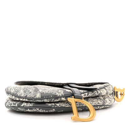 Christian Dior Canvas Embroidered Dioriviera Saddle Bag Grey 4 of 12
