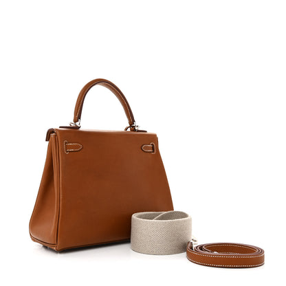 Hermes Barenia Faubourg Kelly Retourne 25 Fauve Ficelle 3 of 12