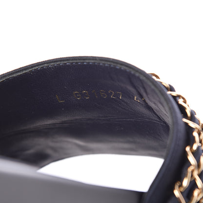Chanel Satin Canvas Chain Flat Sandals 41 Marine 7 of 12