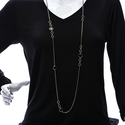 David Yurman Sterling Silver Smoky Quartz Infinity Necklace 3 of 8