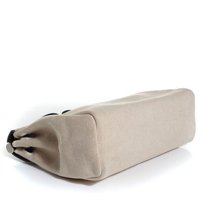 Hermes Vache Calfskin Toile Herbag 30 PM Noir Natural 4 of 14