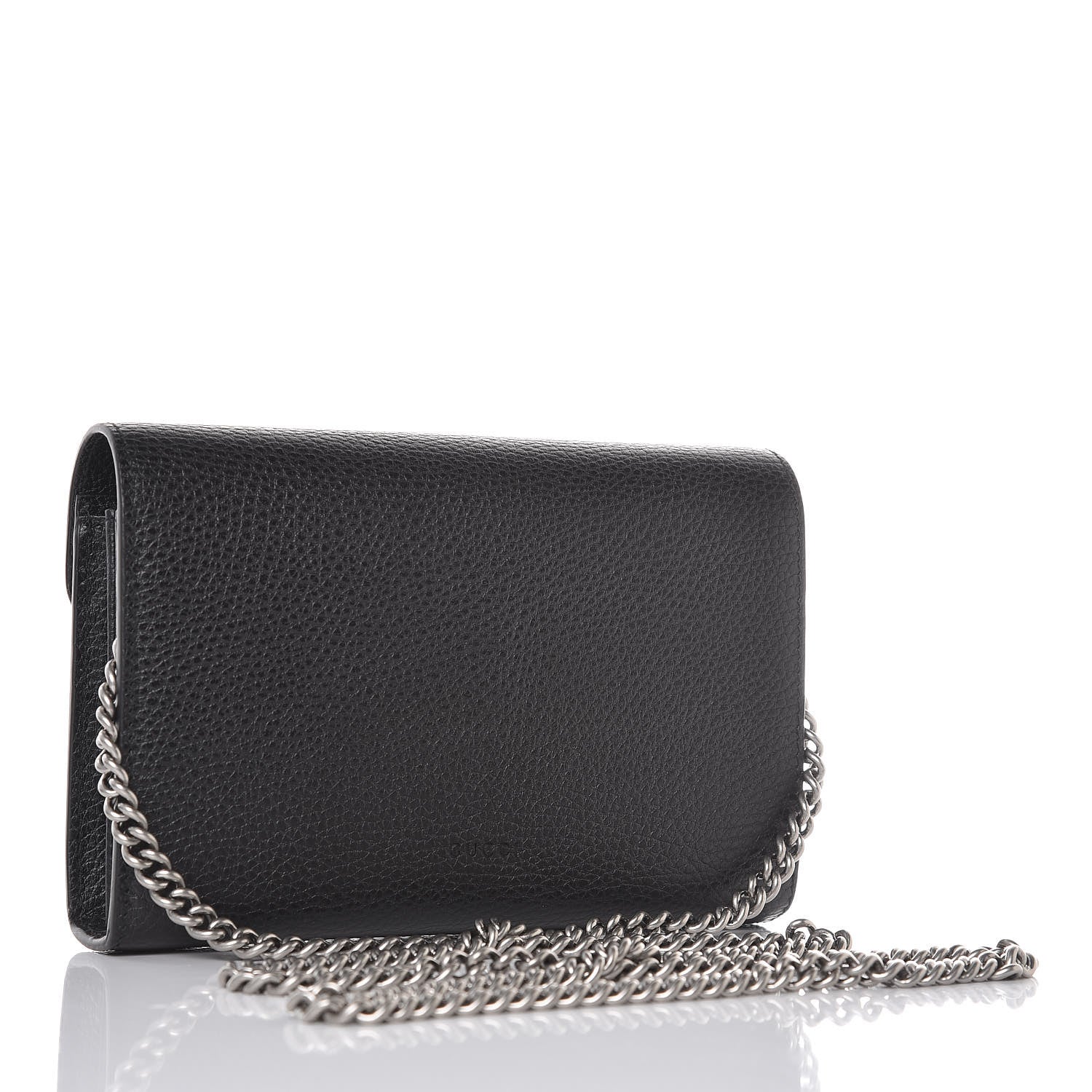 Gucci Calfskin Mini Dionysus Chain Wallet Black 3 of 9