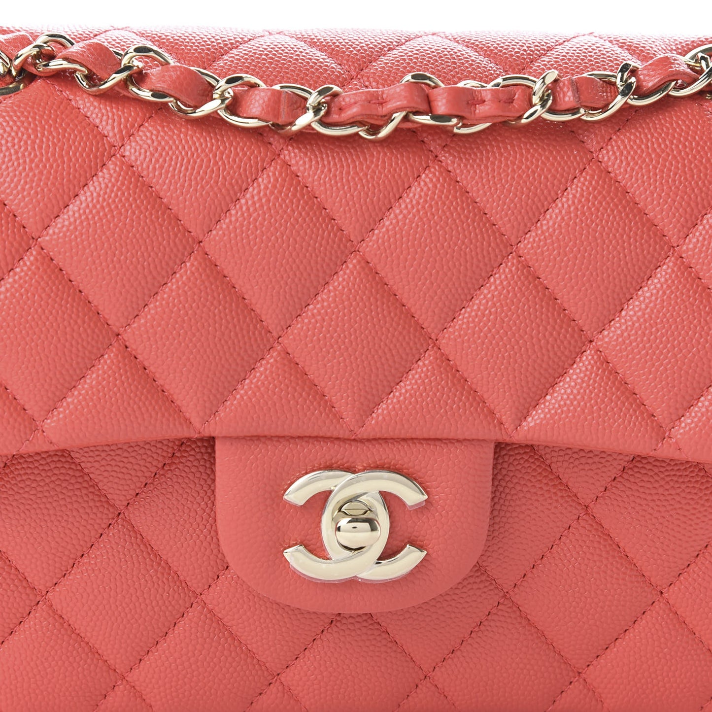 Caviar Quilted Small Double Flap Red