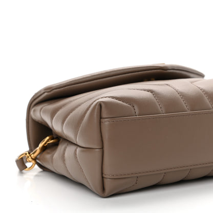 Saint Laurent Calfskin Y Quilted Monogram Toy Loulou Crossbody Bag Taupe 10 of 14