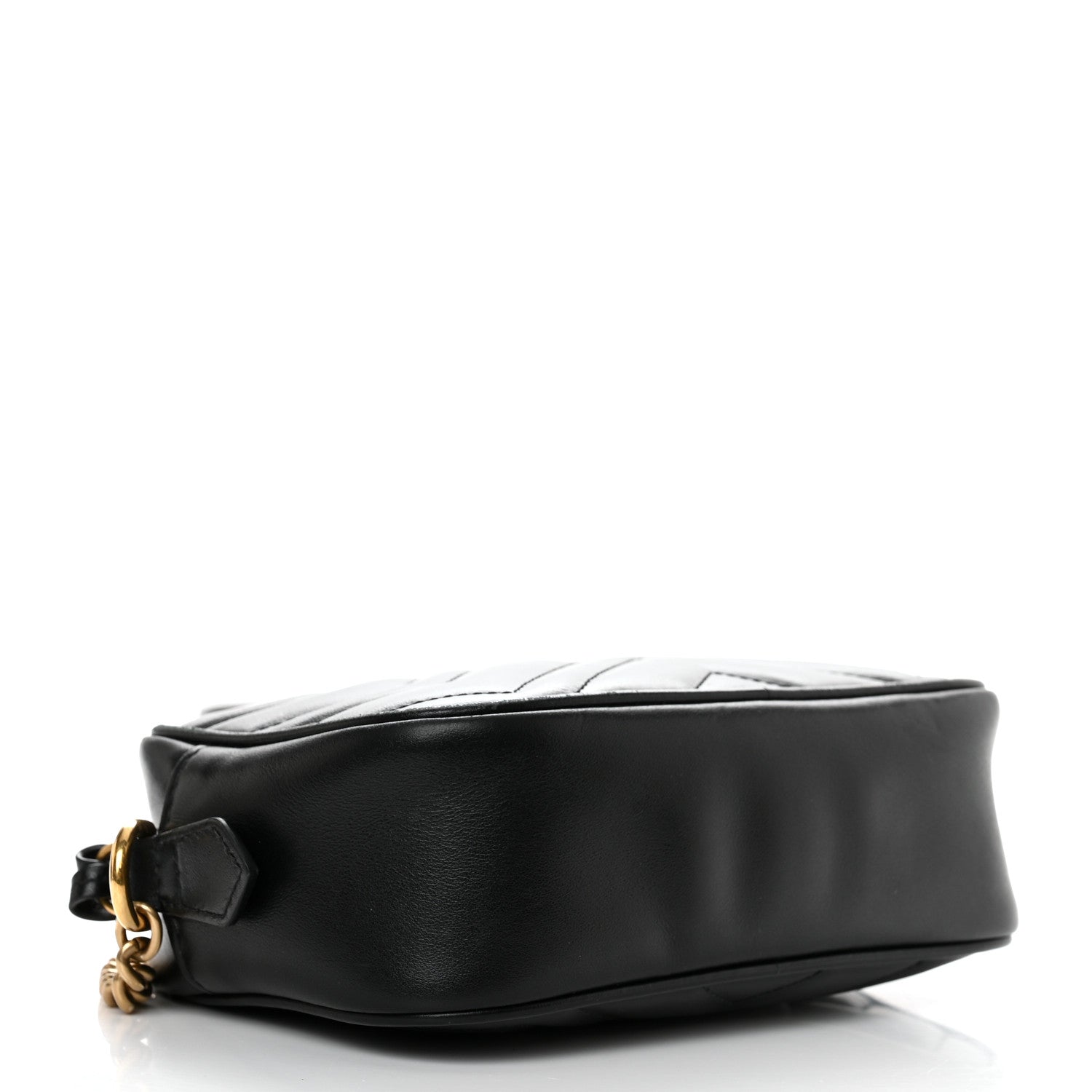 Gucci Calfskin Matelasse Mini GG Marmont Chain Shoulder Bag Black 4 of 11