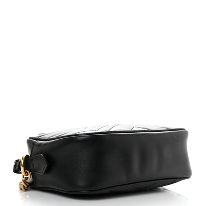 Gucci Calfskin Matelasse Mini GG Marmont Chain Shoulder Bag Black 4 of 11
