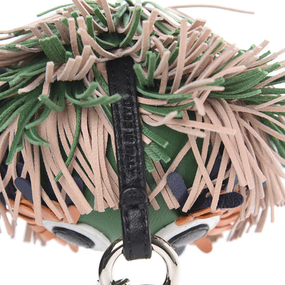 Fendi Calfskin Faces Fringe Bag Bug Charm Green Multicolor 3 of 3