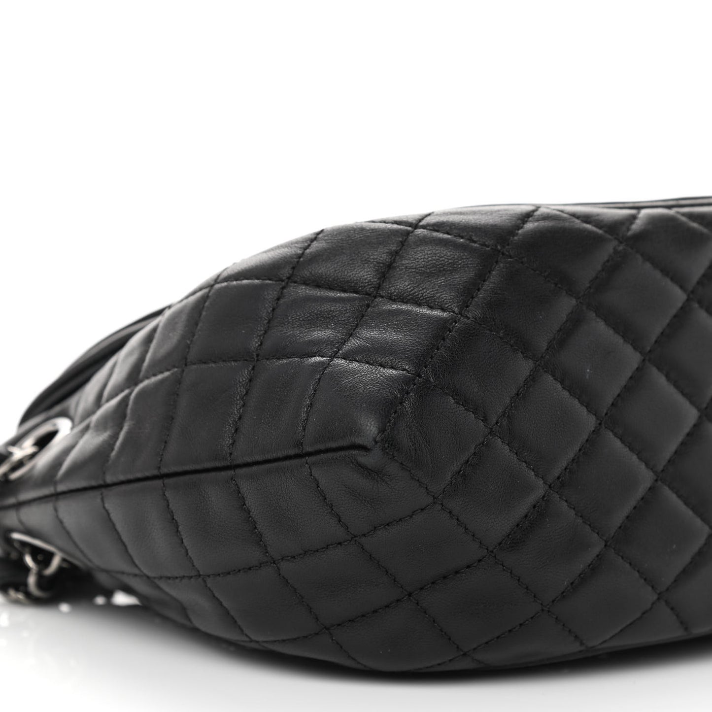 Lambskin Patent Classic Twist Crescent Flap Bag Black