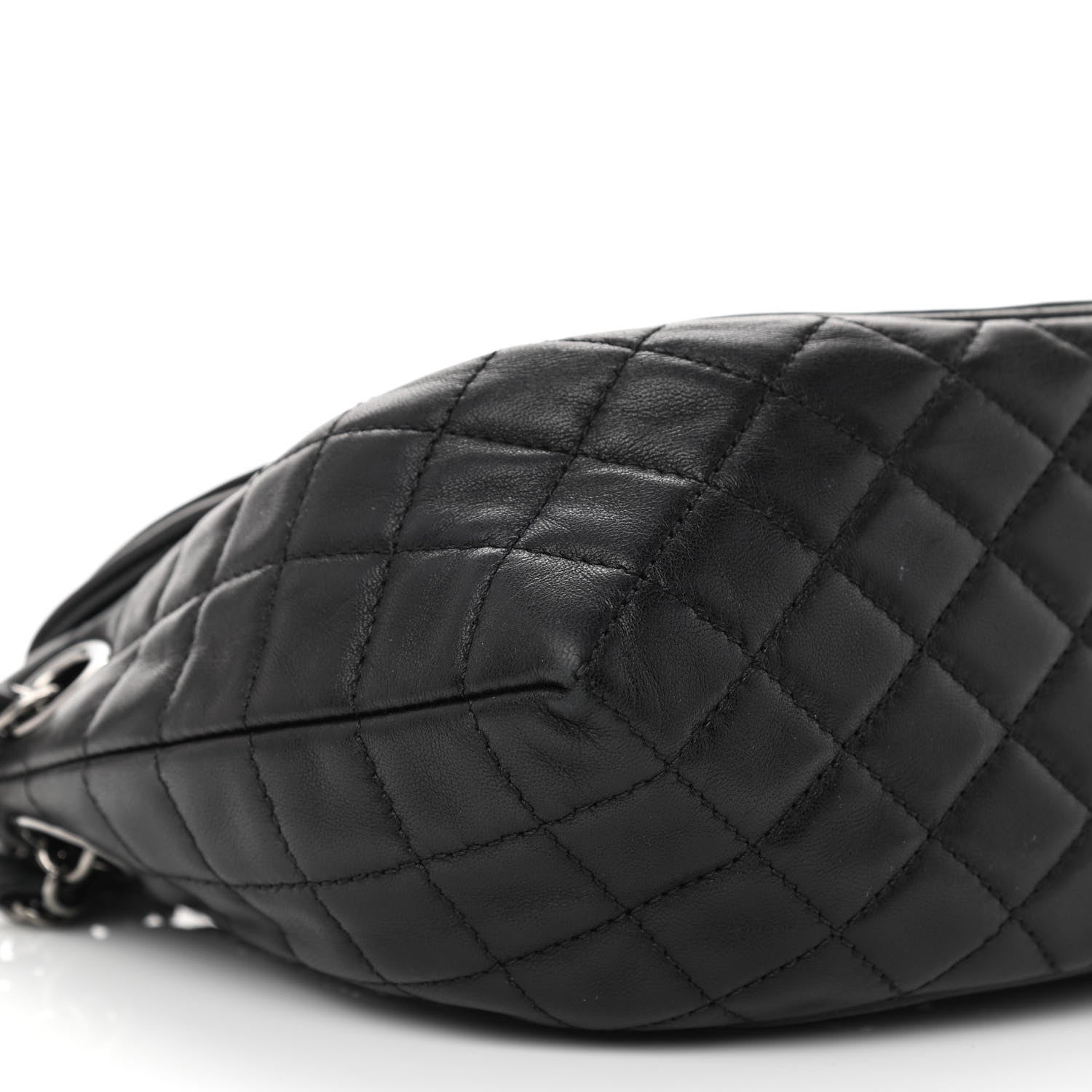 Chanel Lambskin Patent Classic Twist Crescent Flap Bag Black 9 of 11