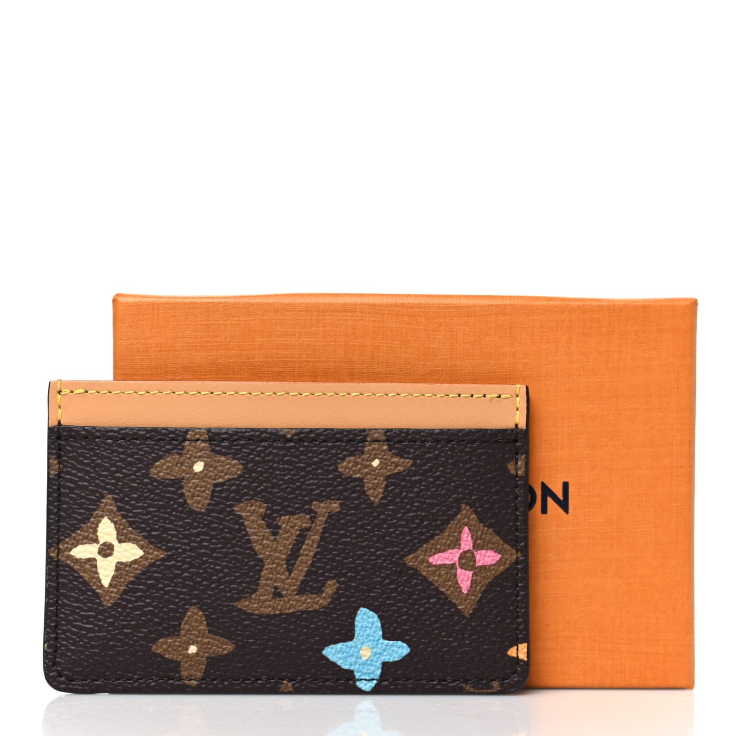 Monogram Craggy Card Holder Chocolate