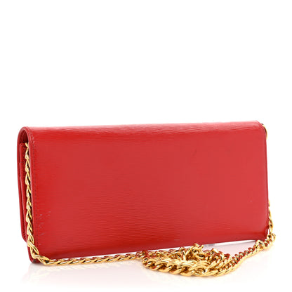Prada Vitello Move Metal Oro Chain Wallet Lacca 3 of 27