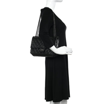 Chanel Glazed Calfskin Quilted 2.55 Reissue 226 Flap So Black 3 of 10