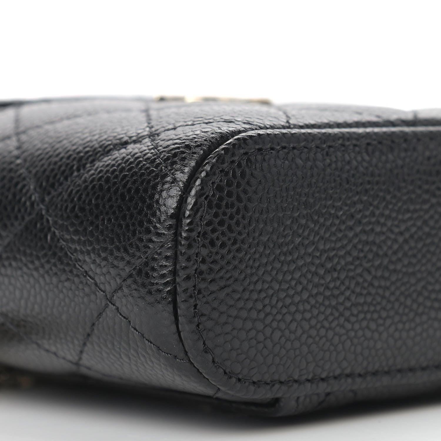 Chanel Caviar Quilted Small Handle With Care Vanity Case With Chain Black 8 of 9