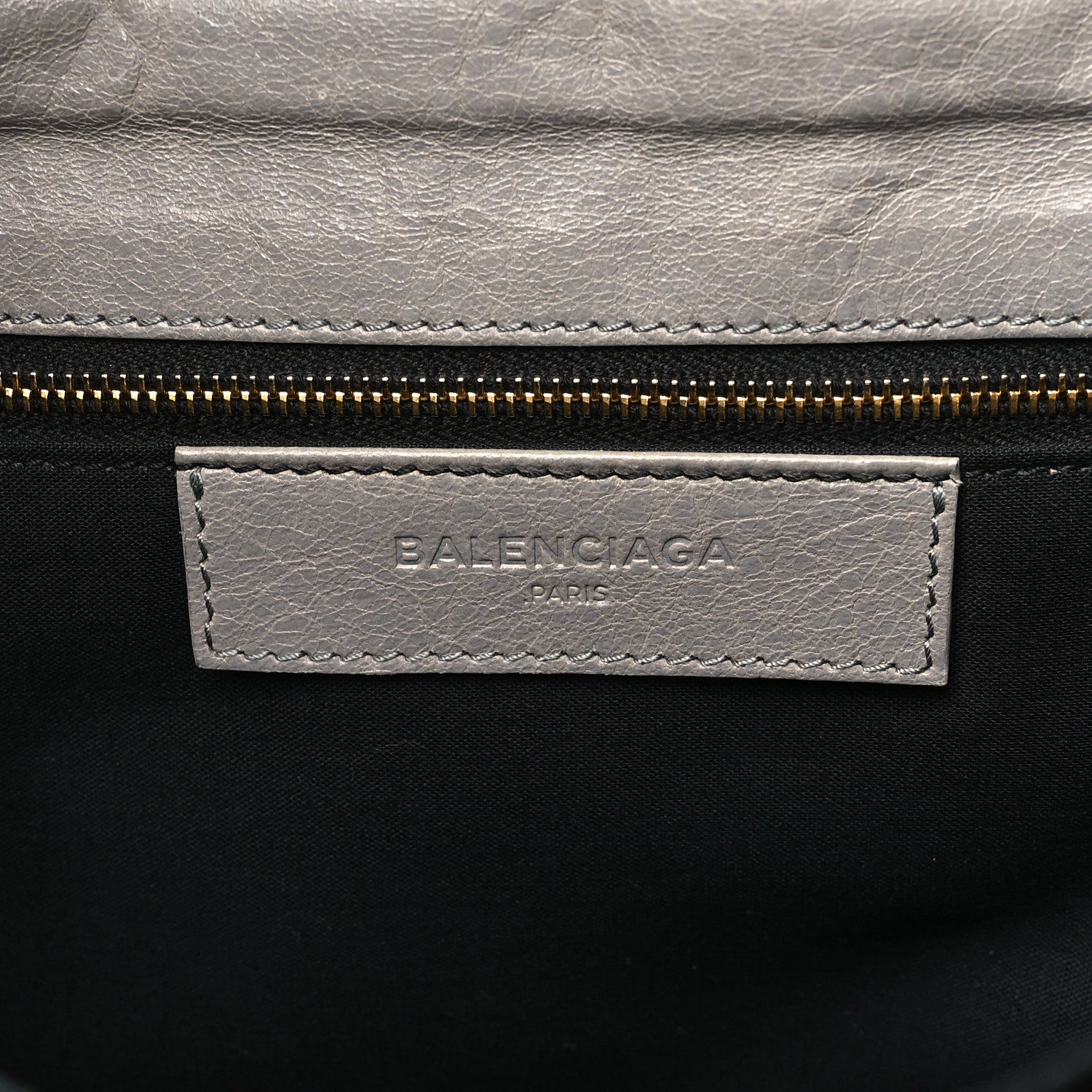 Balenciaga Agneau Giant 12 Gold Hardware Envelope Strap Clutch Gris Pyrite 7 of 13