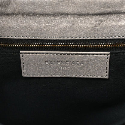 Balenciaga Agneau Giant 12 Gold Hardware Envelope Strap Clutch Gris Pyrite 7 of 13