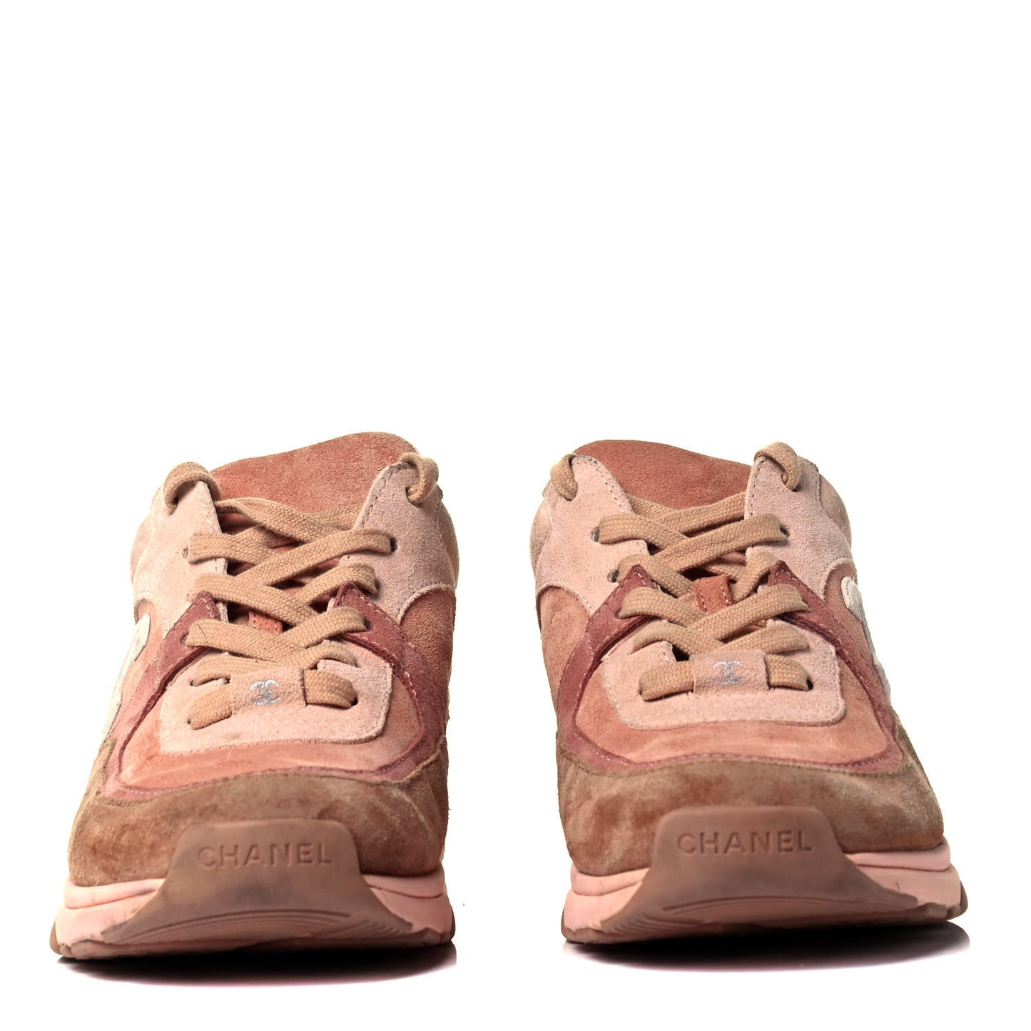 Nylon Lambskin Suede Calfskin CC Sneakers 39 Pink