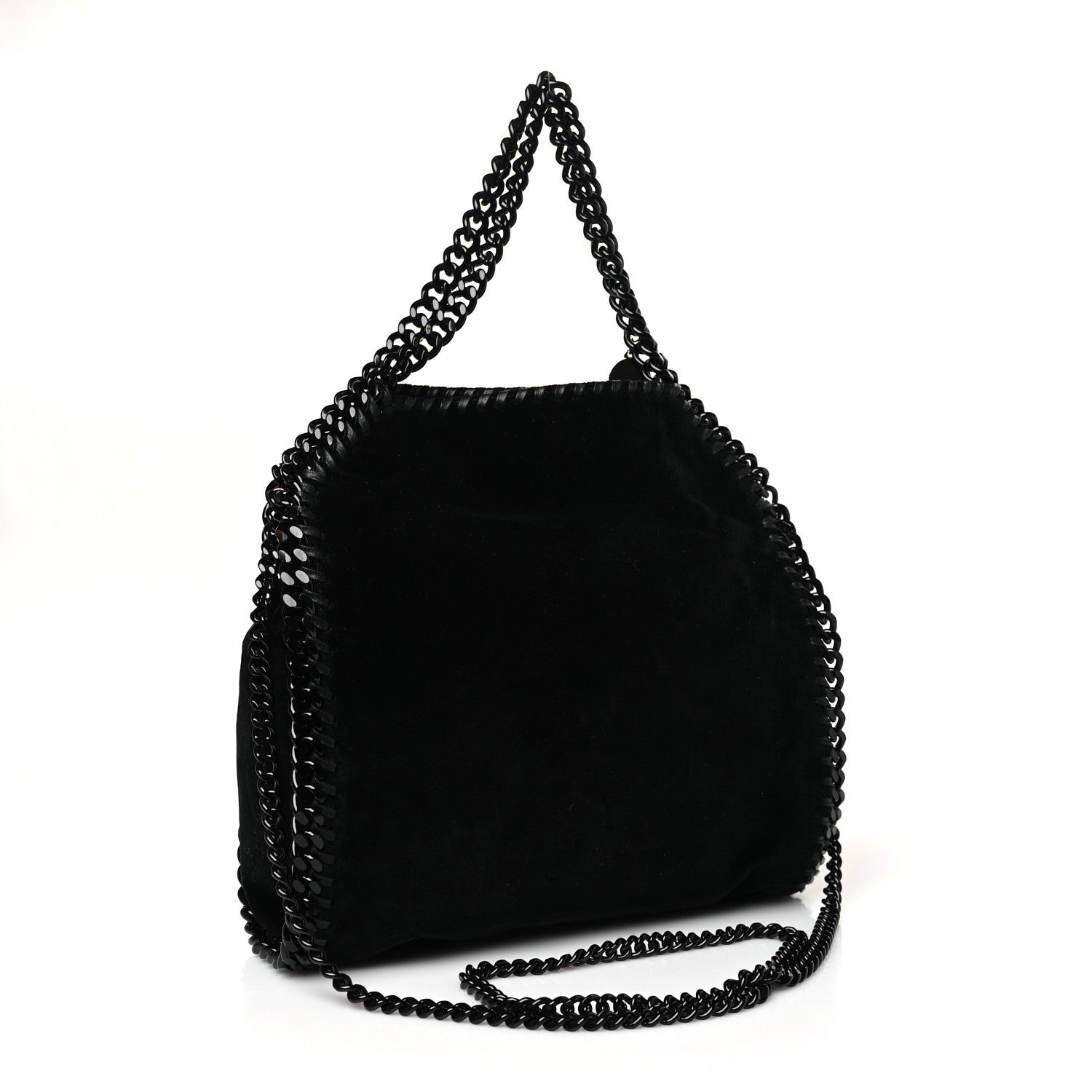 Stella McCartney Velvet Mini Falabella Fold Over Tote Black 3 of 8