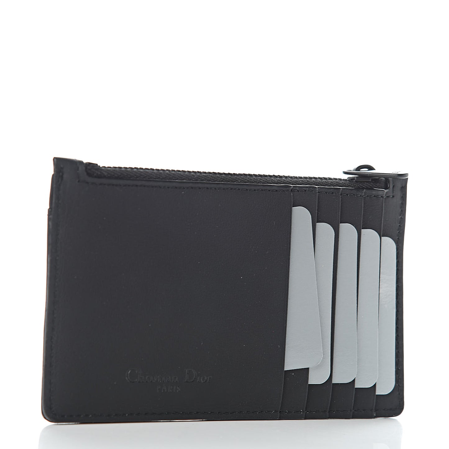 Ultra Matte Calfskin Studded Diorama Card Holder Black