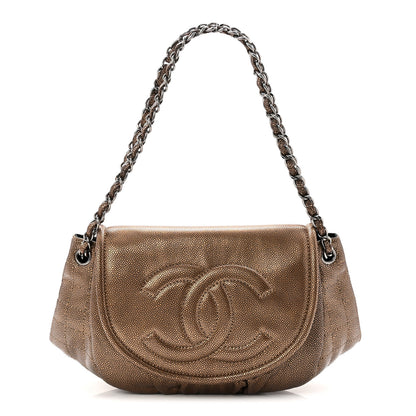Chanel Metallic Caviar Half Moon Large Flap Bronze 1 of 11