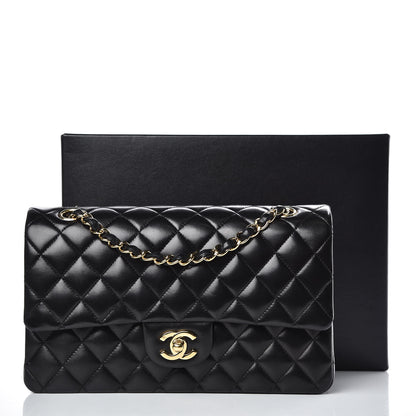 Chanel Lambskin Quilted Medium Double Flap Black 10 of 13