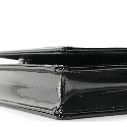 Christian Dior Metallic Patent Micro-Cannage Diorama Wallet on Chain Pouch Onyx Black 10 of 10