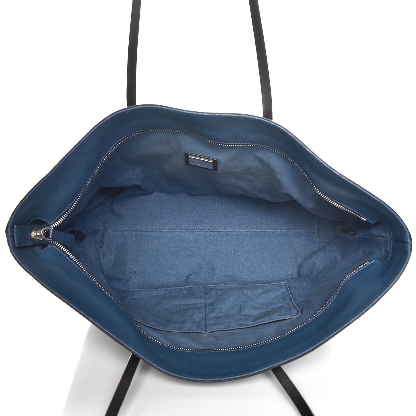 Vitello Elite Cuoio Monster Buggies Medium Roll Tote Black Multicolor Blue Cobalto