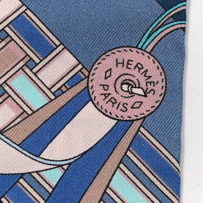 Hermes Silk Brides et Gris Twilly Marine Turquoise Rose 2 of 4