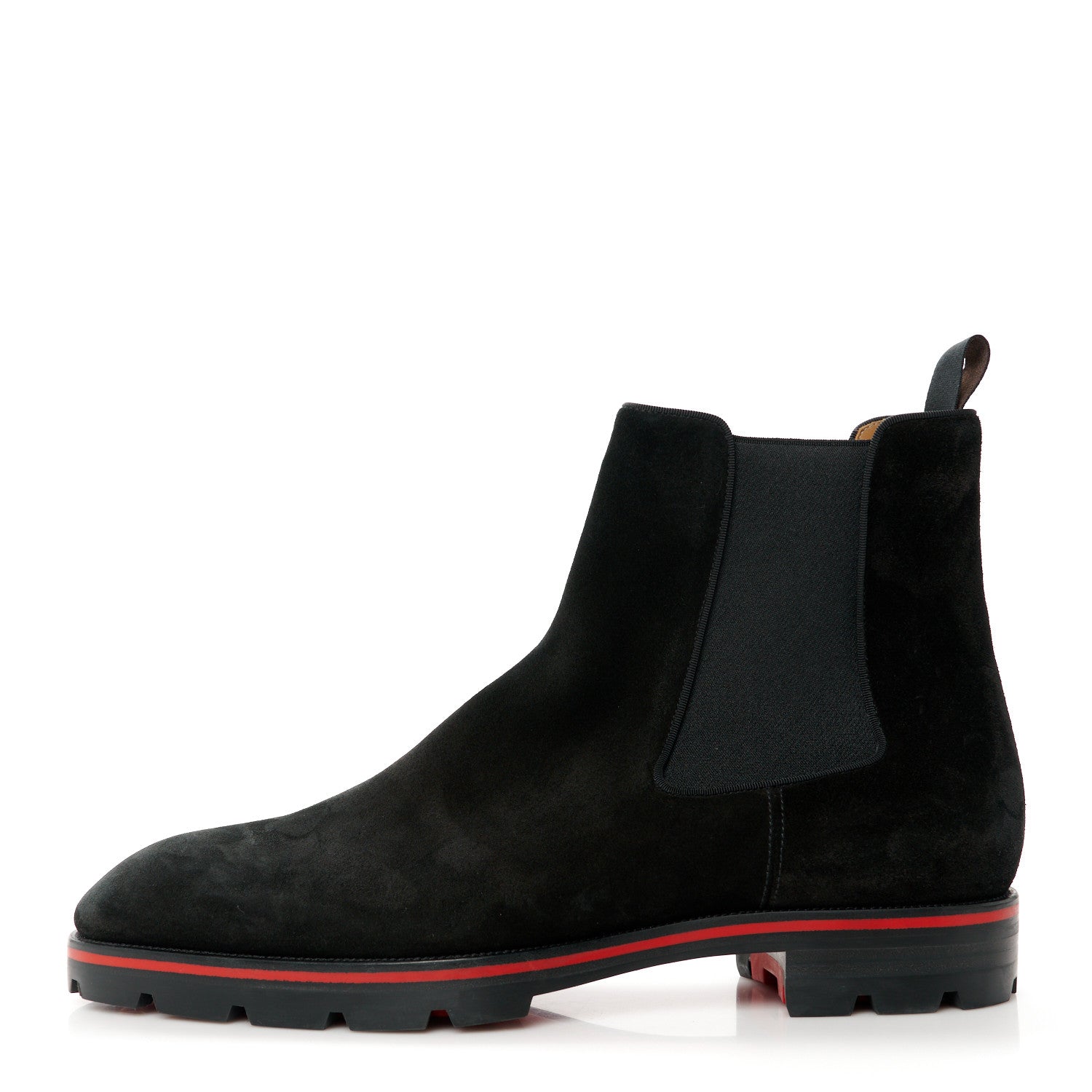 Christian Louboutin Mens Suede Melon Flat Chelsea Boots 46 Black 1 of 8