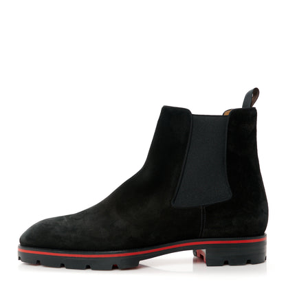 Christian Louboutin Mens Suede Melon Flat Chelsea Boots 46 Black 1 of 8