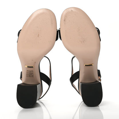 Gucci Lifford Calfskin GG Marmont Ankle Wrap 75mm Sandals 39 Black 5 of 7