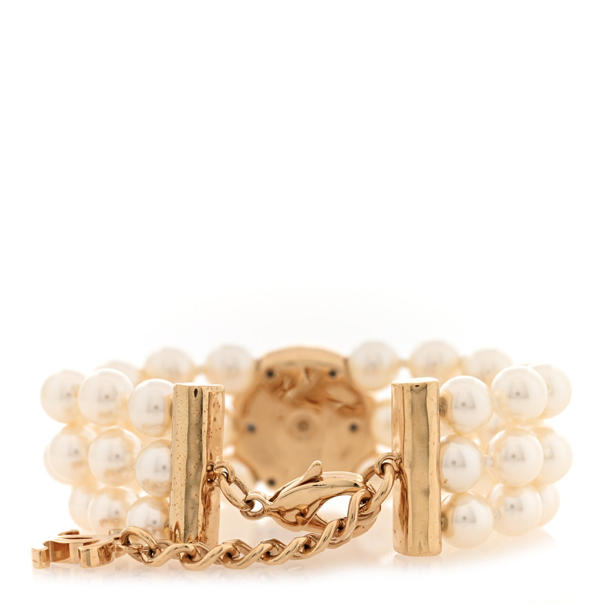 Chanel Pearl CC Multi Strand Bracelet Gold 3 of 4