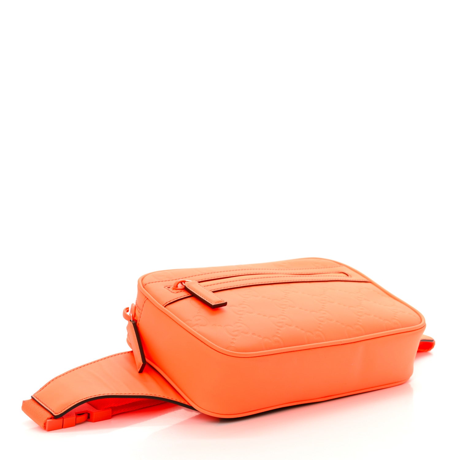Gucci Rubber Effect Monogram GG Belt Bag New Orange Fluo 4 of 11