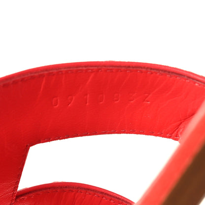 Hermes Ostrich Oran Sandals 37.5 Rouge Corail 6 of 10