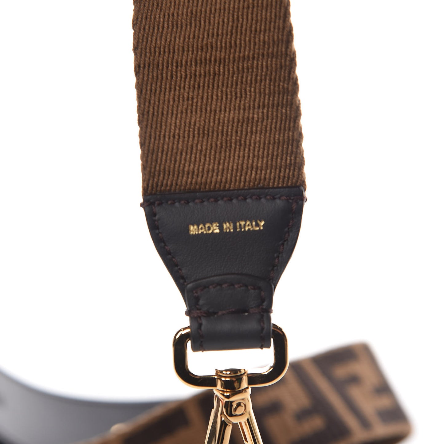 Ribbon Vitello Century FF 1974 Studded Strap You Fango Marrone Ebano