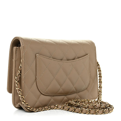 Chanel Caviar Quilted Wallet On Chain WOC Beige 2 of 13