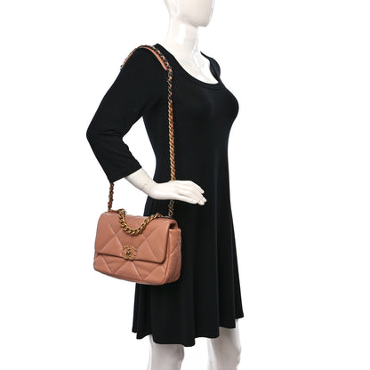 Chanel Lambskin Quilted Medium Chanel 19 Flap Light Orange 2 of 10