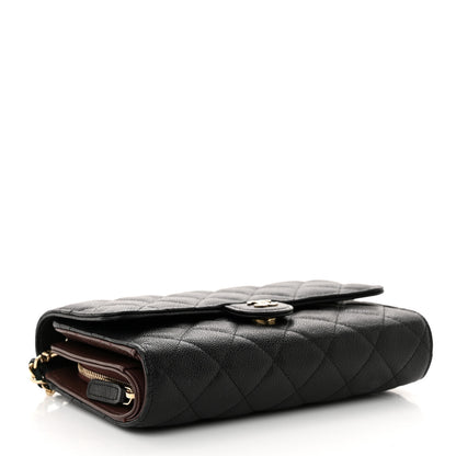 Chanel Caviar Quilted Compact Wallet On Chain WOC Black 4 of 12