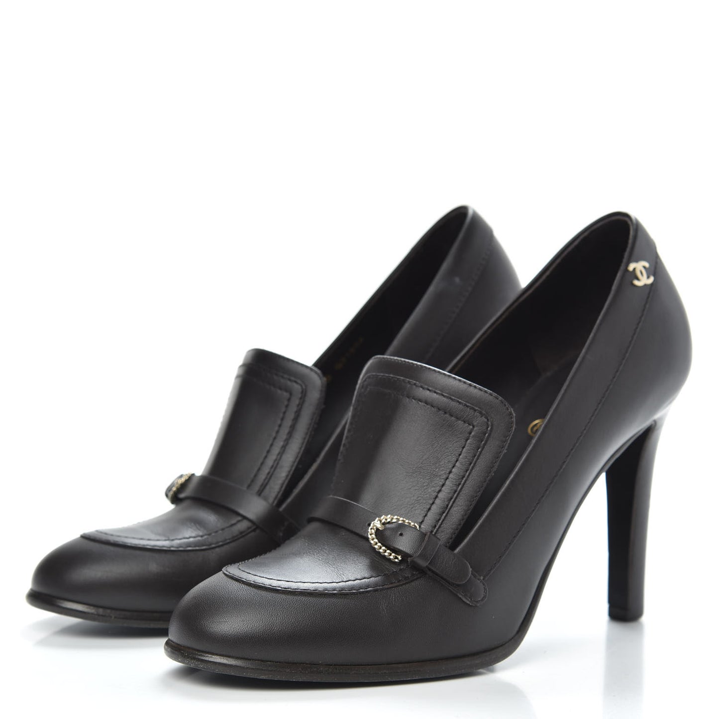 Calfskin Buckle Pumps 39 Black