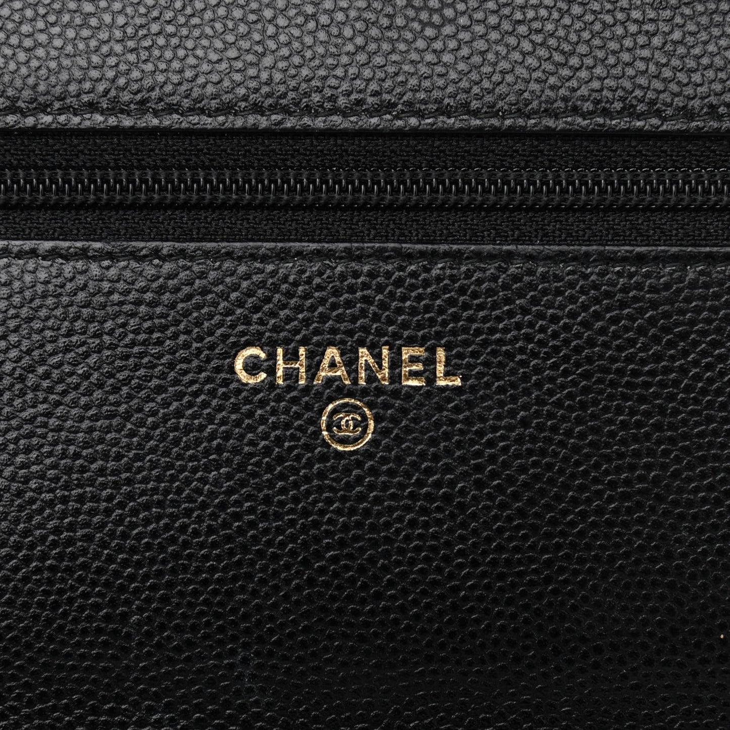 Caviar Quilted Golden Class Wallet On Chain WOC Black