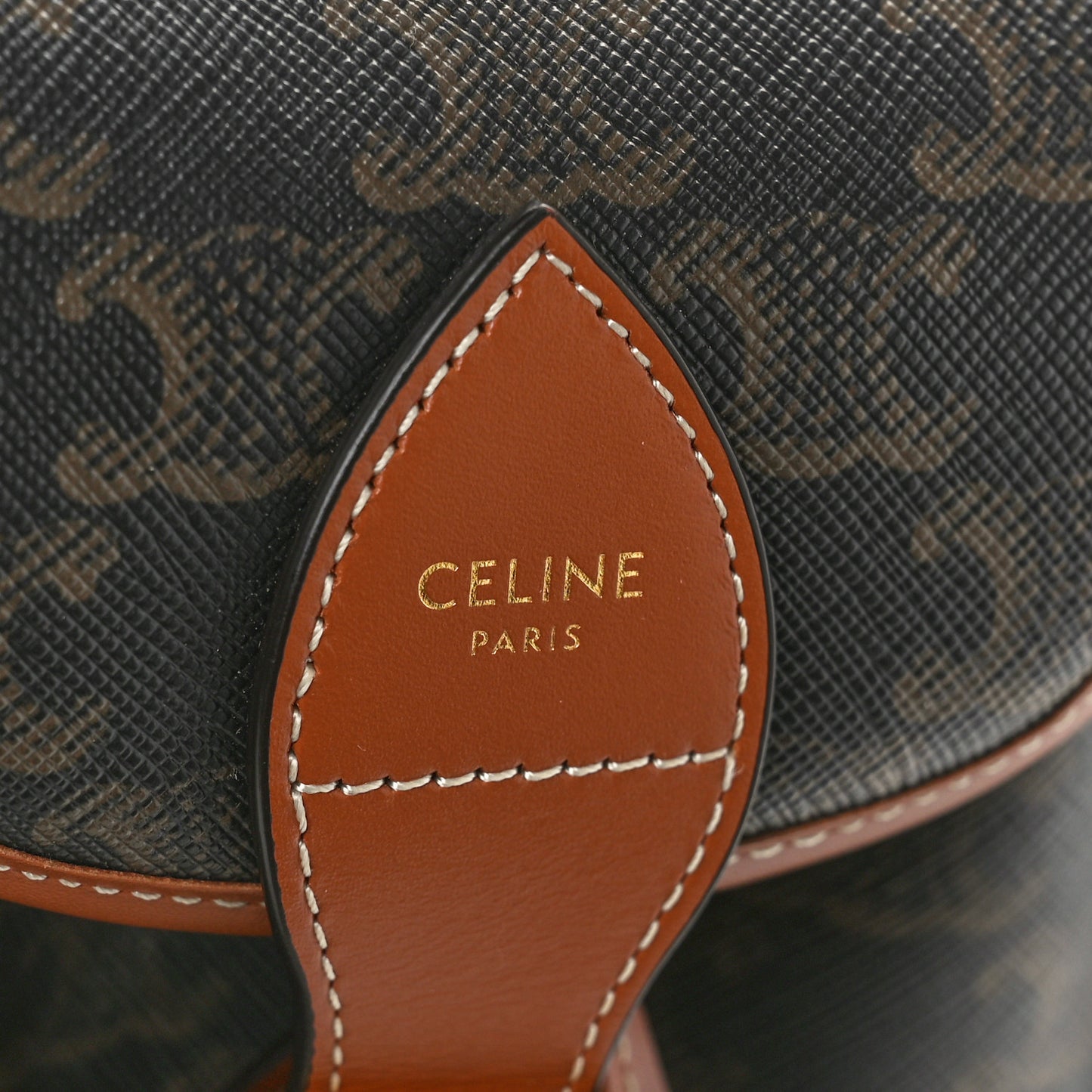 Triomphe Canvas Calfskin Mini Folco Backpack Tan