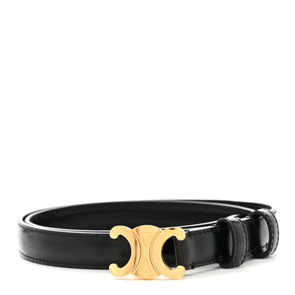 Celine Box Calfskin Small 18mm Triomphe Belt 75 30 Black 1 of 7