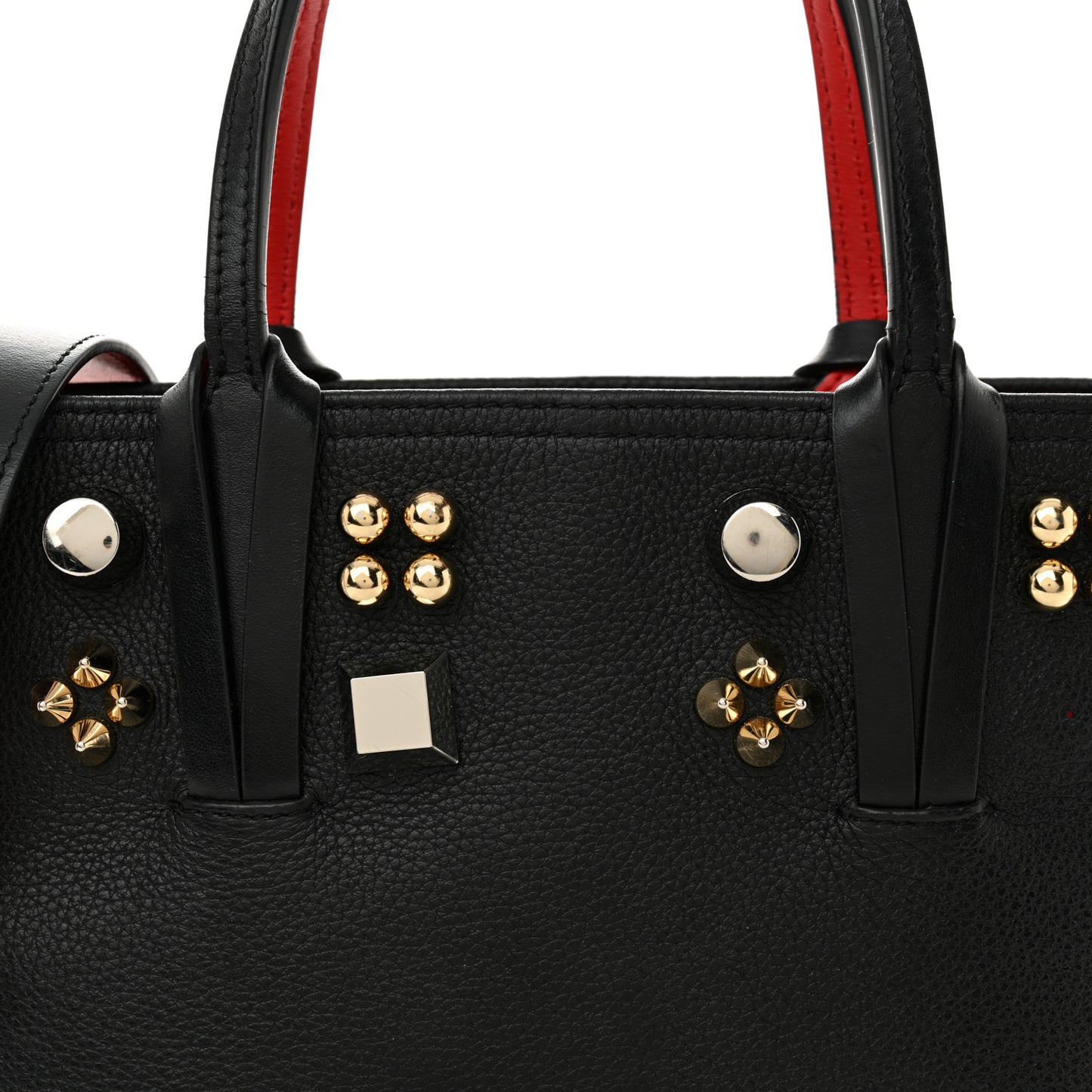 Calfskin Empire Spike Studded Mini East West Cabata Black