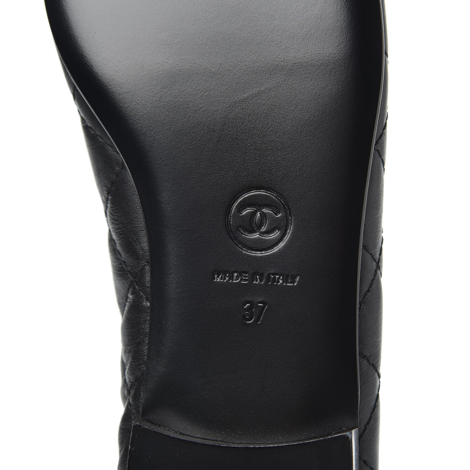 Chanel Lambskin Quilted Cap Toe Ballerina Flats 37 Black 8 of 9