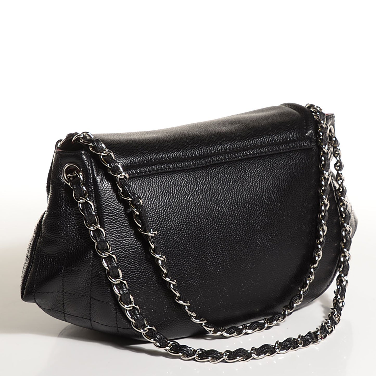 Caviar Half Moon Large Flap Black