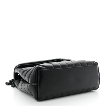 Saint Laurent Calfskin Y Quilted Monogram Monochrome Small Loulou Chain Satchel Black 4 of 9