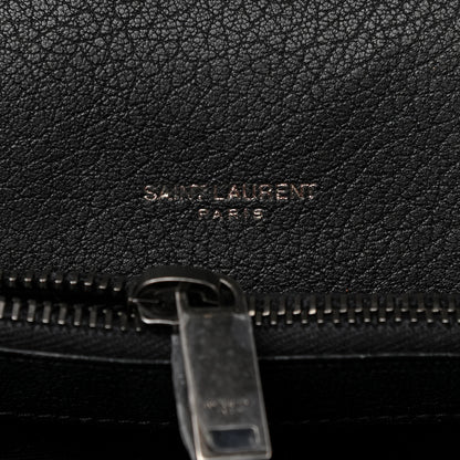 Saint Laurent Sheepskin Matelasse Chevron Monogram Large College Satchel Black 6 of 11
