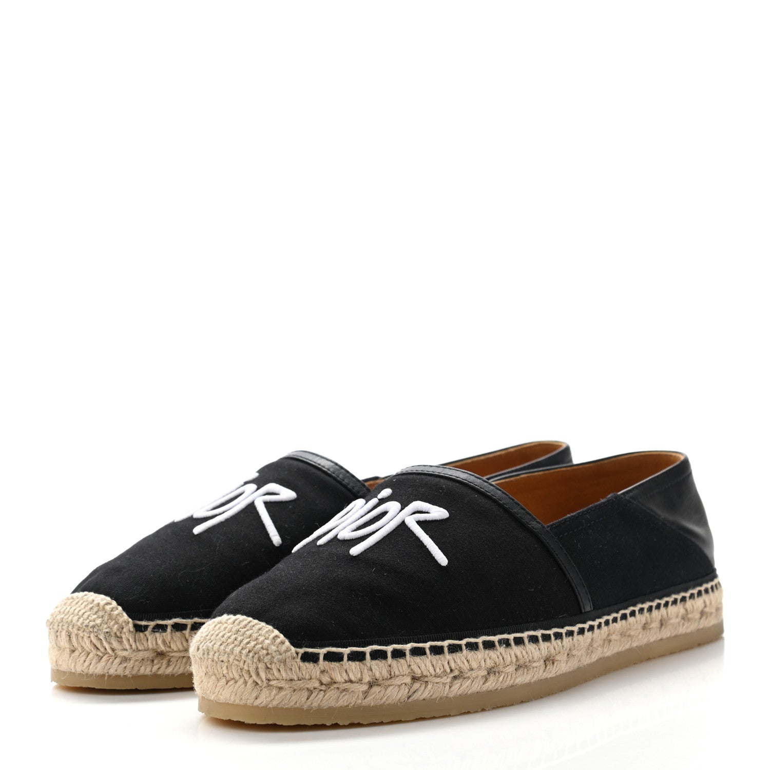 Christian Dior Canvas Lambskin Mens Logo Espadrilles 42 Black 3 of 13