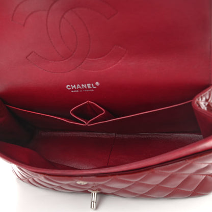 Chanel Patent Quilted Jumbo Double Flap Dark Red 6 of 13